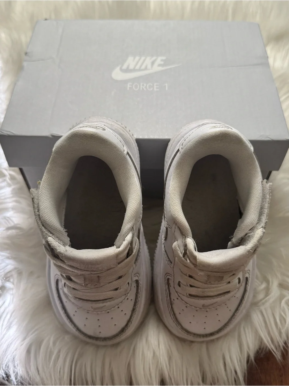 Nike Force 1 Low EasyOn Toddler Shoes in White 7C